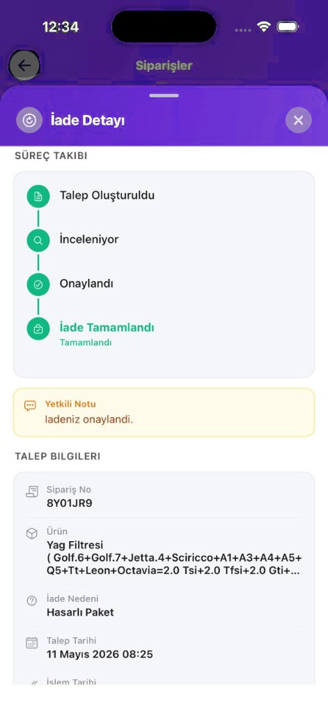 İade Detayı (Tamamlandı)