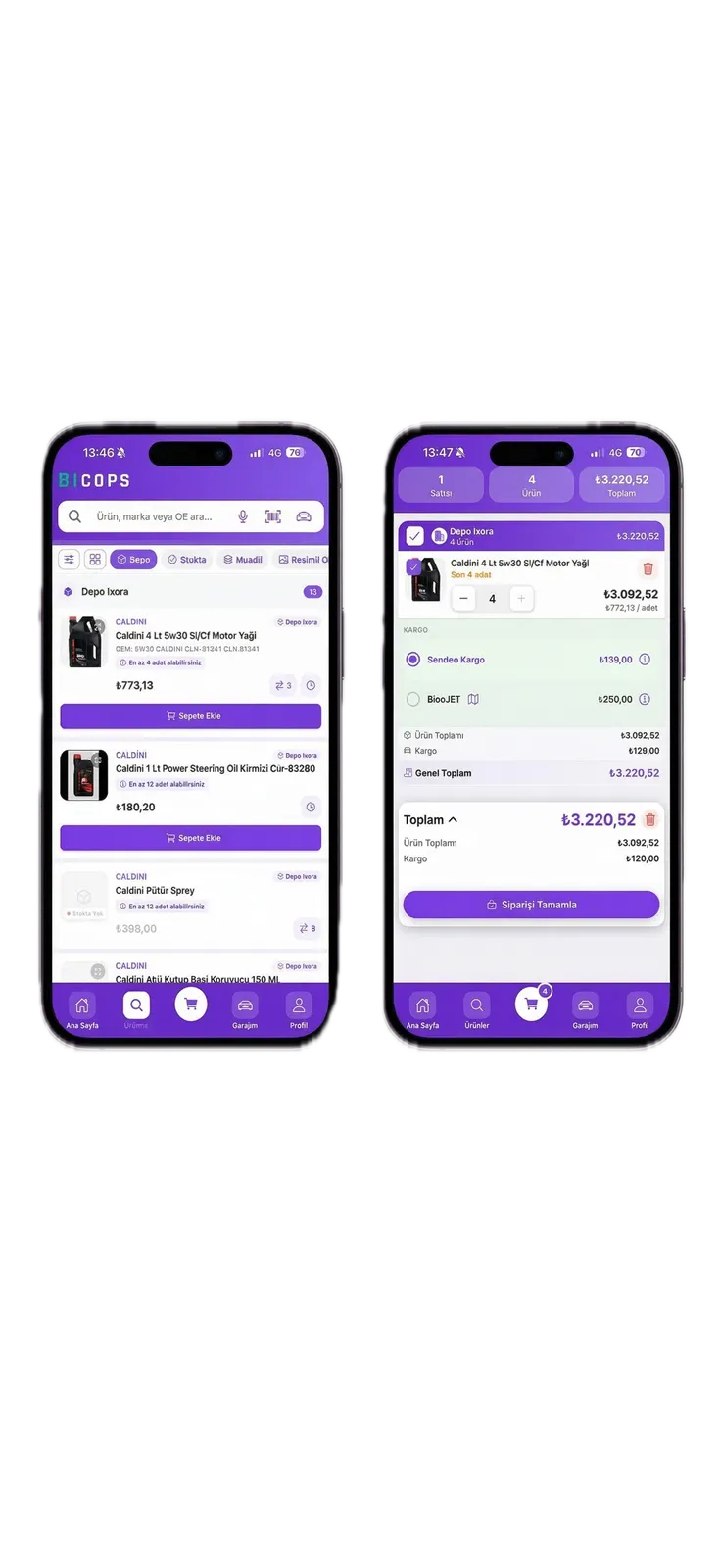 Bicops şase ile ürün arama