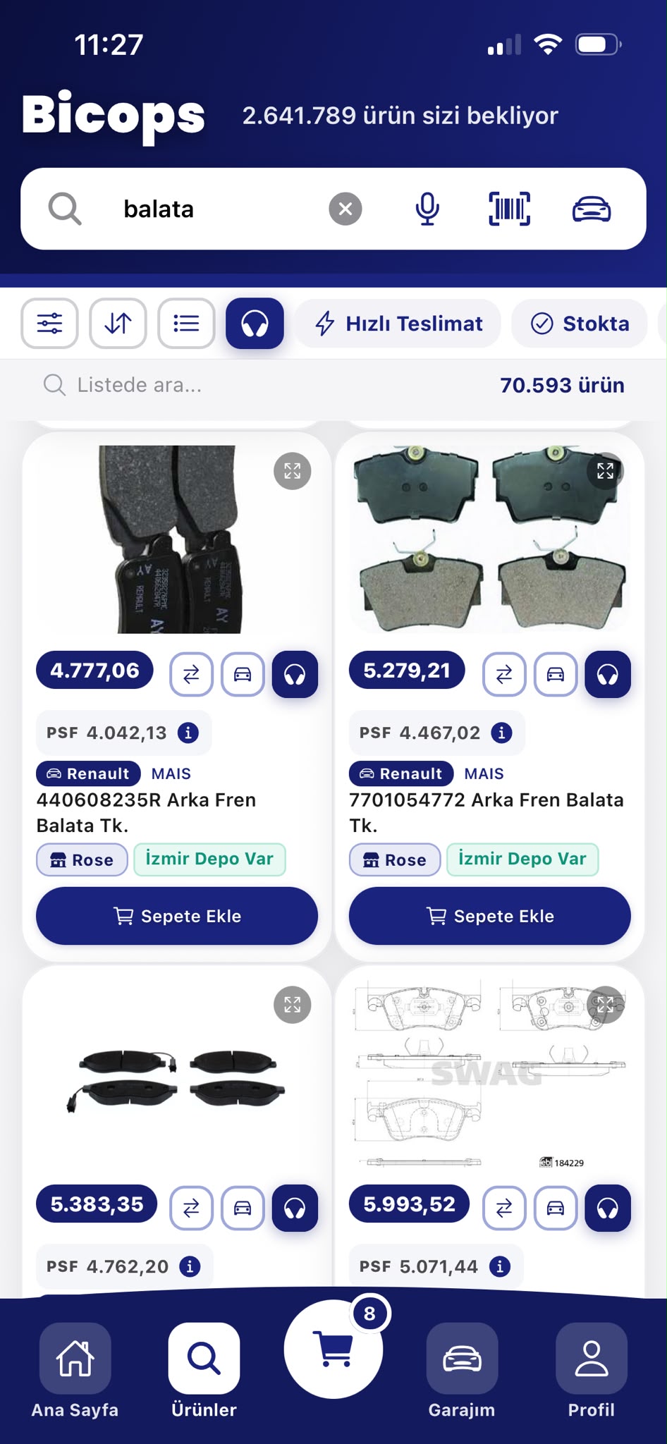 Bicops mobil uygulama arayüzü önizlemesi