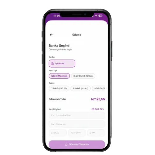 Bicops ödeme ekranı